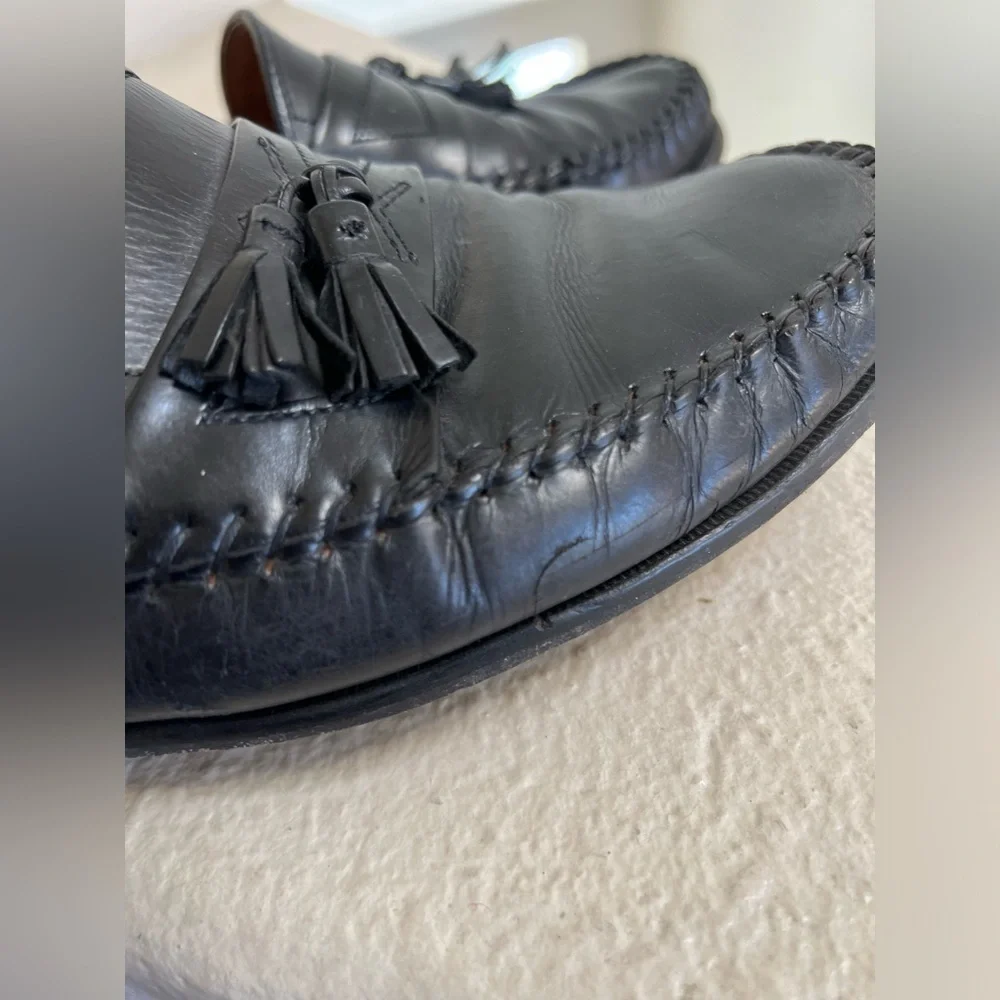 Allen Edmonds Naples Black‎ Leather Tassel Loafers Dress Shoes Men’s Size 12